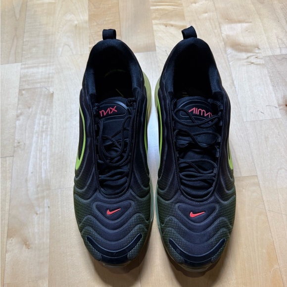 Nike Air Max 720 Black Crimson Volt Neon AO2924-008 Men’s Size 13 Retro Future - Picture 3 of 5